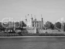 Black and white Tower of London