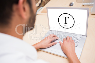 Composite image of t plus circle