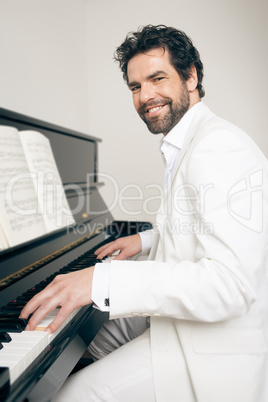 man with piano