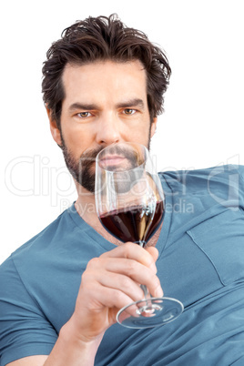 man with wine glass