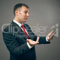 business man with tablet pc