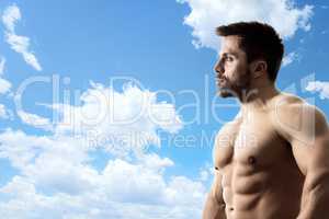 blue sky bodybuilder