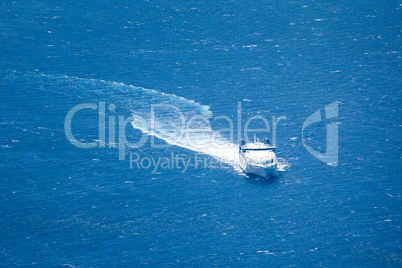 boat in the blue sea