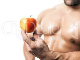 bodybuilding man apple