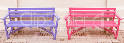 Blue and pink bench vintage