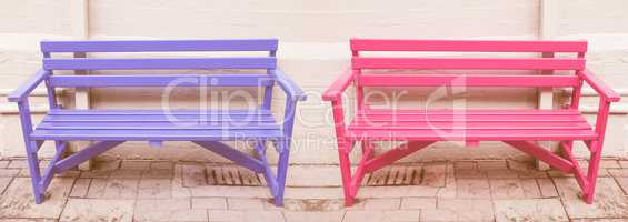 Blue and pink bench vintage