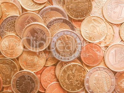 Euro coins vintage