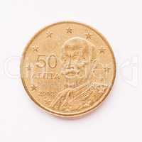 Greek 50 cent coin vintage