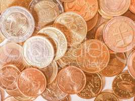 Euro coins vintage