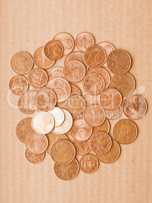 Euro coins vintage