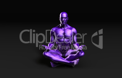 Man in Yoga Lotus Position Pose