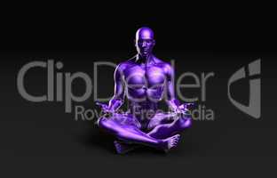 Man in Yoga Lotus Position Pose