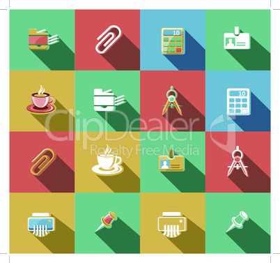 Business and Office Flat Icons Set