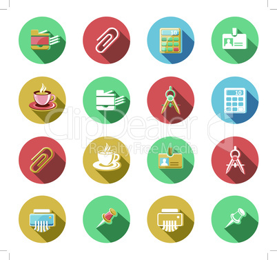 Business and Office Flat Icons Set