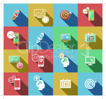 Business and Startup Flat Icons Set