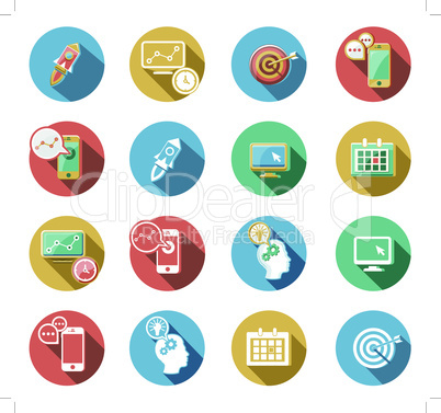 Business and Startup Flat Icons Set