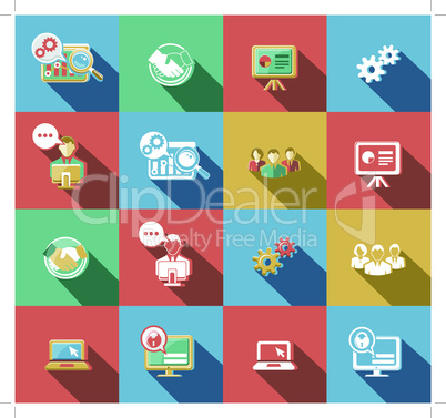 Business and Startup Flat Icons Set