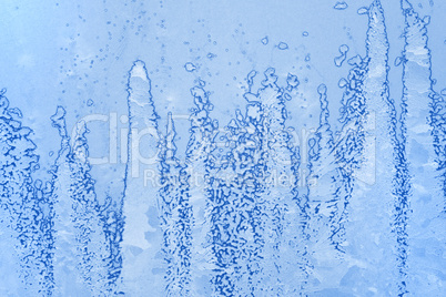 ice patterns on winter glass