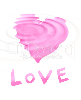 word ''love'' with stylized love symbol