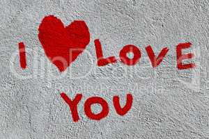 I love you on the wall