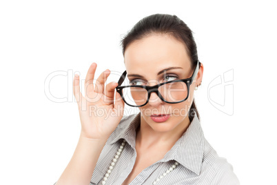 business woman with glasses