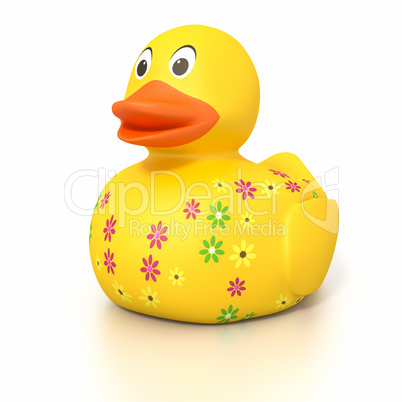 rubber duck with flowers