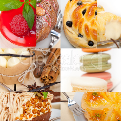 fresh dessert cake collage