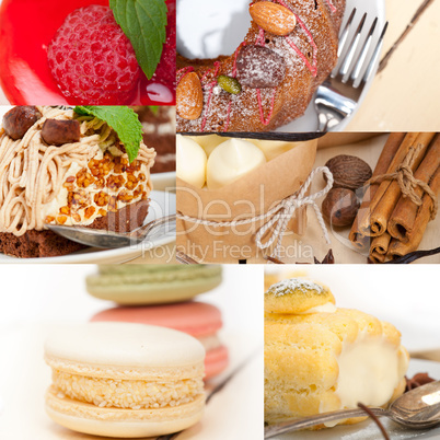 fresh dessert cake collage