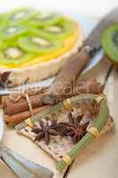 kiwi  pie tart and spices