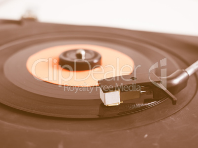 Vinyl record on turntable vintage
