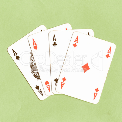 Poker of aces cards vintage