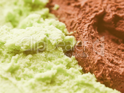 Retro looking Mint chocolate ice cream