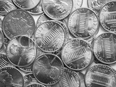 Black and white Dollar coins background