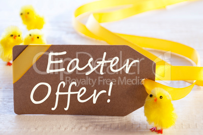 Label With Chicks, Text Easter Offer