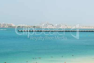 The view on runway of Skydive Dubai and Jumeirah Palm man-made i