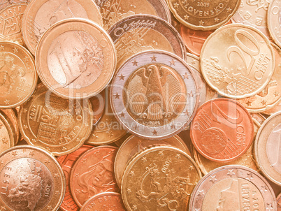 Euro coins vintage