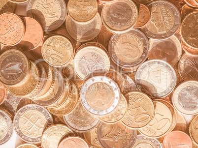 Euro coins vintage