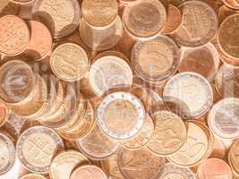 Euro coins vintage