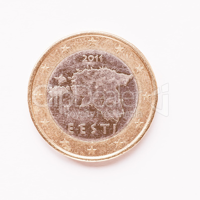 Estonian 1 Euro coin vintage
