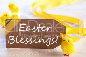 Label With Chicks, Text Easter Blessings