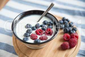 Joghurt mit Müsli und Früchten