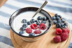 Joghurt mit Müsli und Früchten