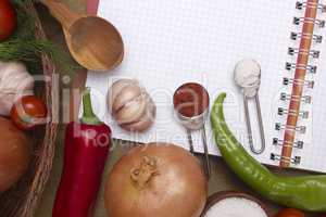 Common spices and vegetables for the preparation