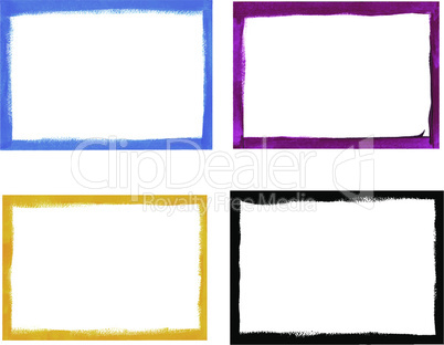 CMYK grunge frame set