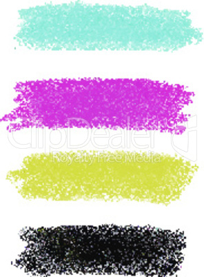 CMYK colors vector pastel crayon stains