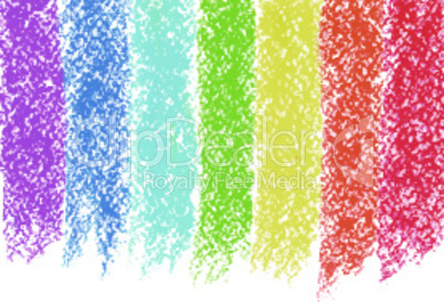 Pastel crayon painted rainbow, vector image