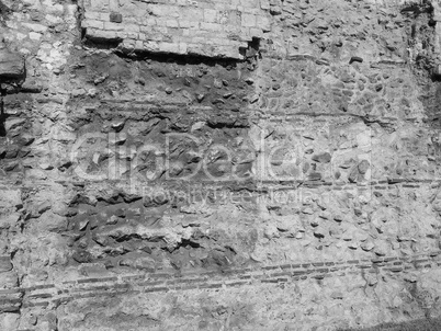 Black and white Roman Wall in London