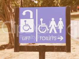 Lift and toilets sign vintage