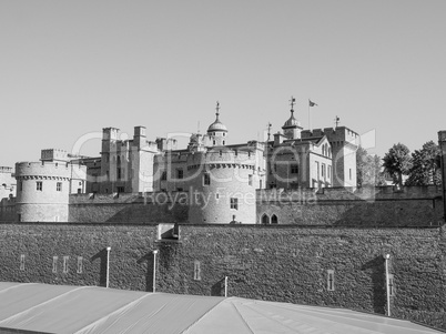 Black and white Tower of London