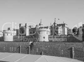 Black and white Tower of London